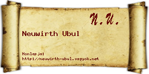 Neuwirth Ubul névjegykártya